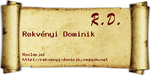 Rekvényi Dominik névjegykártya